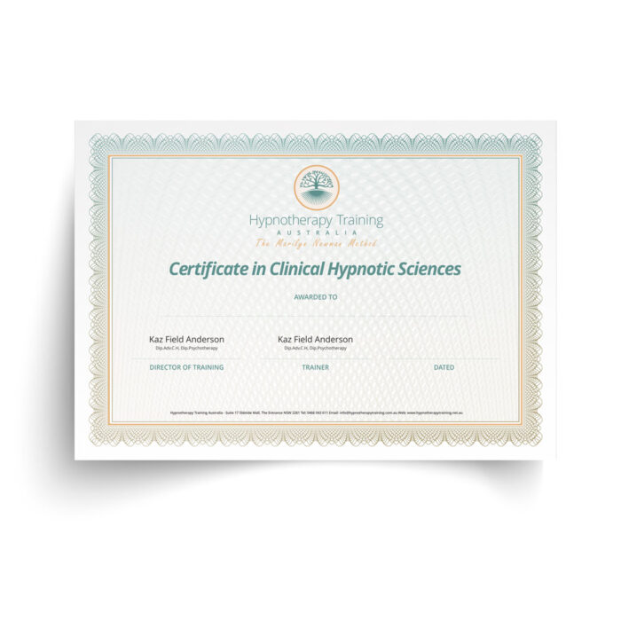 hypnotherapy certificate