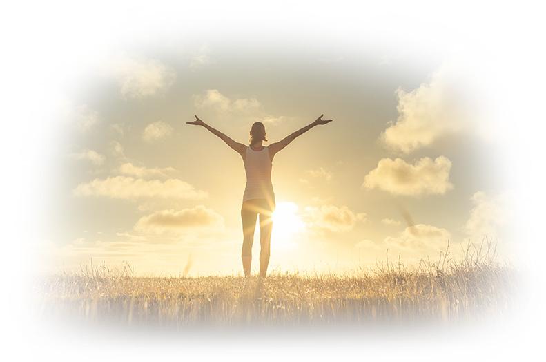 inspiration woman at sunet